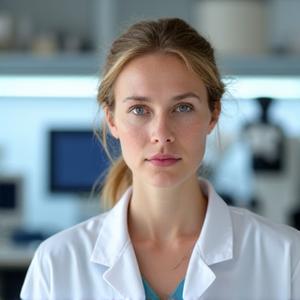 Portrait of Sarah Jenkins, Lead Biomedical Scientist at Vitreous Forge.