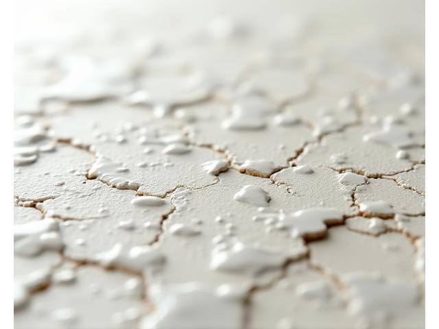 Ceramic surface exhibiting pitting and material loss due to chemical corrosion.