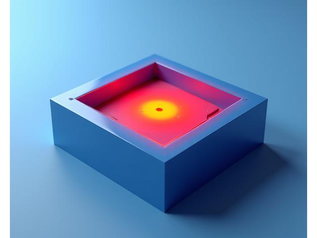 A 3D CAD model of a ceramic component highlighting a geometric stress concentration point in red.