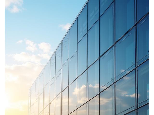 Solar glass coating on building
