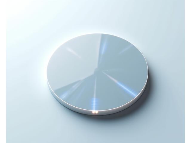 Perfectly flat and polished semiconductor wafer made of a ceramic material, reflecting light